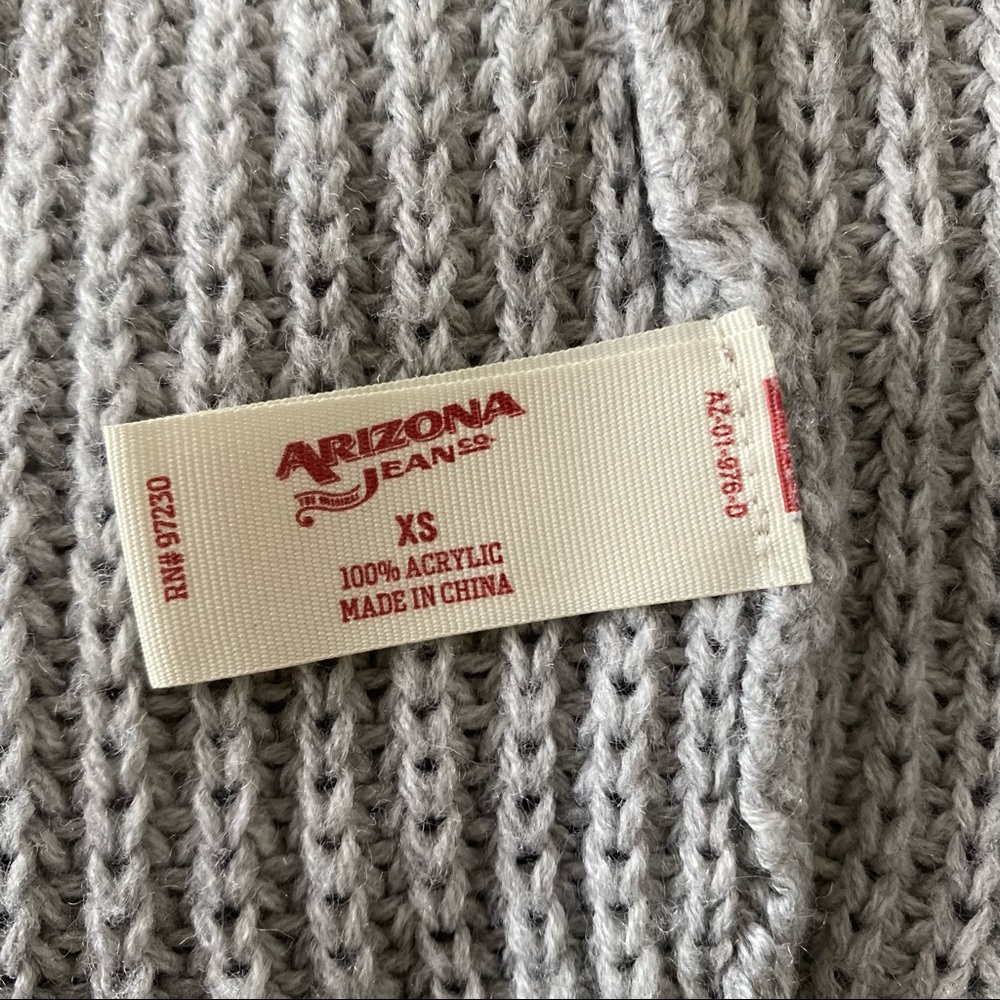 ARIZONA JEANS Grey Open Front Knit Cardigan - Picture 8 of 8